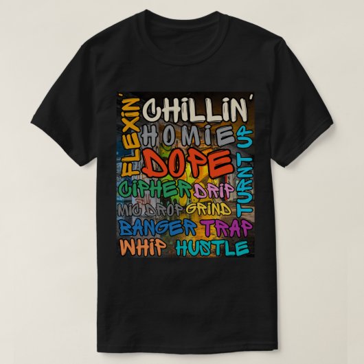 Hip Hop Slangs Graffiti Straatkunst  T-shirt (Design voorkant)