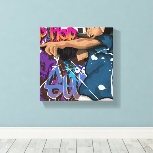 Hip Hop Star Canvas Afdruk (Insitu (Houten vloer))