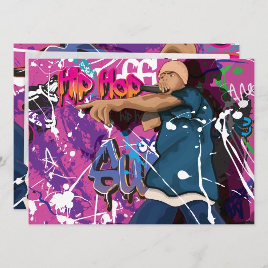 Hip Hop Star Kaart (Voorkant / Achterkant)