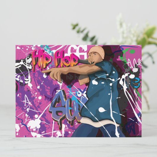 Hip Hop Star Kaart (Staand voorkant)