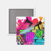 Hip-Hop Street Art – Vibrant Urban Energy Magneet (Voorkant / Achterkant)