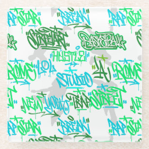 Hip Hop Street Arts Patroon Glazen Onderzetter
