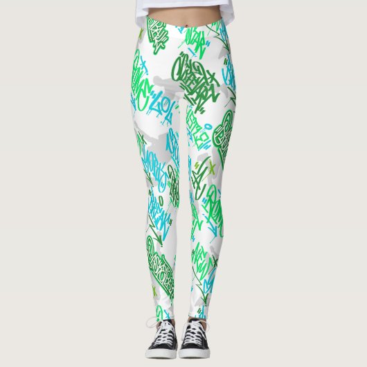 Hip Hop Street Arts Patroon Leggings (Voorkant)