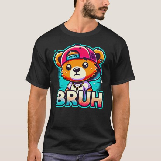 Hip Hop Teddy Bear Bruh T-shirt (Voorkant)