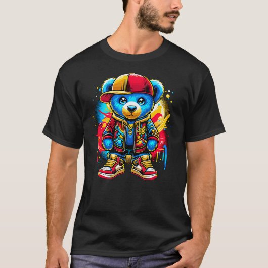 Hip Hop Teddy Bear Cool T-shirt (Voorkant)