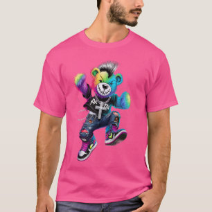 Hip-Hop Teddy-Beer Kleurrijke TeddyBear Graphic T-shirt