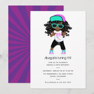Hip Hop-thema Meisje Birthday Kaart