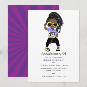 Hip Hop-thema Meisje Birthday Kaart