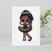 Hip Hop Tutu African American Birthday Folie Uitnodiging (Staand Voorkant)