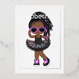 Hip Hop Tutu Afro-Amerikaanse verjaardag Folie Uitnodiging