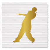 Hip Hop Urban Dance Boy Stripes Black White Poster (Voorkant)