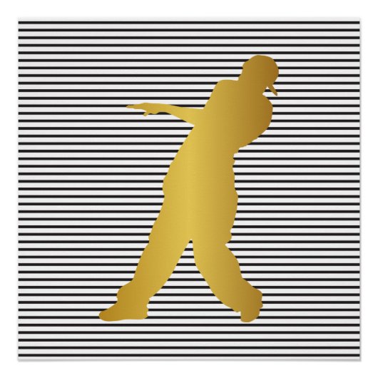 Hip Hop Urban Dance Boy Stripes Black White Poster (Voorkant)