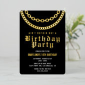 Hip Hop-verjaardagsuitnodiging met echte folie Folie Uitnodiging (Staand Voorkant)