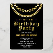 Hip Hop-verjaardagsuitnodiging met echte folie Folie Uitnodiging (Voorkant)