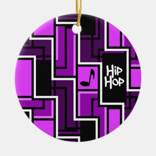 Hip Hop-versiering, aanpasbaar Keramisch Ornament (Voorkant)