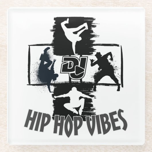 Hip Hop Vibes 2.w Glazen Onderzetter (Voorkant)