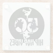 Hip Hop Vibes.w Glazen Onderzetter (Achterkant)