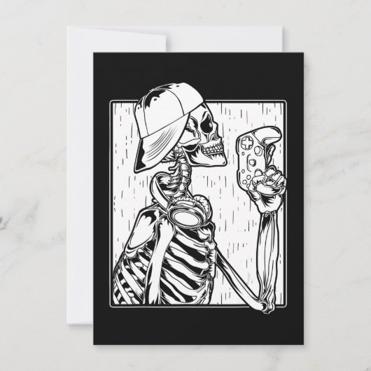 Hip Hop Video Gamer Skeleton Boys Kinder Halloween Kaart (Voorkant)