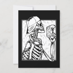 Hip Hop Video Gamer Skeleton Boys Kinder Halloween Kaart
