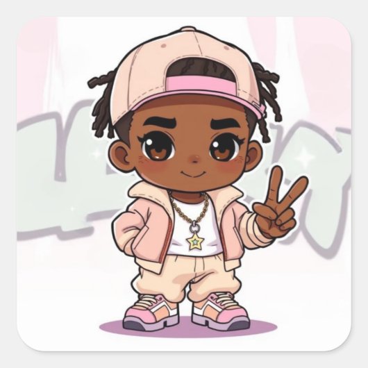 Hip Hop Vierkante Sticker (Voorkant)