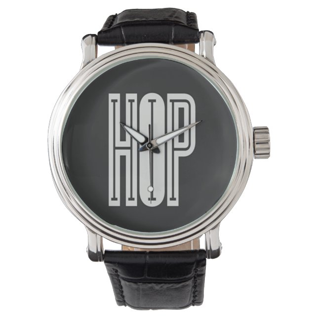 Hip Hop Watch (zwart) Horloge (Voorkant)