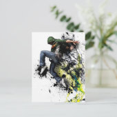 Hip hopdanser briefkaart (Staand voorkant)