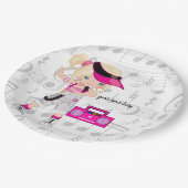 Hip hopmeisje papieren bordje (Gekanteld)