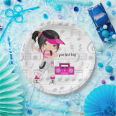 Hip hopmeisje papieren bordje (Feest)