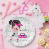 Hip hopmeisje papieren bordje (Feest)