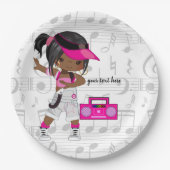 Hip hopmeisje papieren bordje (Voorkant)