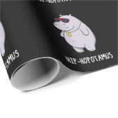 Hip-Hopotamus Funny Hippo Pun Dark BG Cadeaupapier (Rol Hoek)