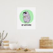 Hip-Hopotamus Funny Hippo Pun Poster (Keuken)