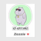 Hip-Hopotamus Funny Hippo Pun Sticker (Vel)