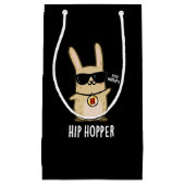 Hip Hopper Funny Bunny Rabbit Pun Dark BG Klein Cadeauzakje (Voorkant)