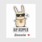 Hip Hopper Funny Bunny Rabbit Pun Sticker (Vel)