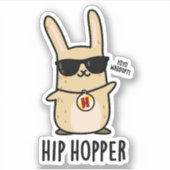 Hip Hopper Funny Bunny Rabbit Pun Sticker (Voorkant)
