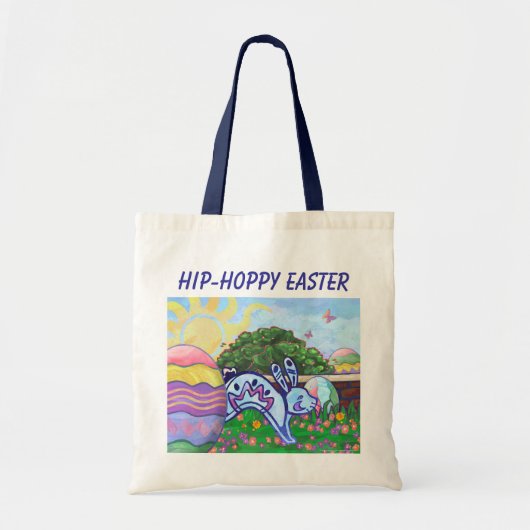 Hip Hoppy Easter Bunny Bag Tote Bag (Voorkant)