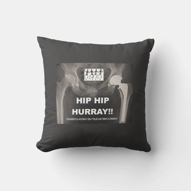 Hip Hurray — Congraties op heupvervanging Kussen (Voorkant)