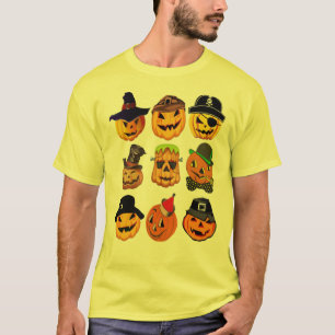 Hip Jack Lantern Carved Pumpkins Funny Halloween T-shirt