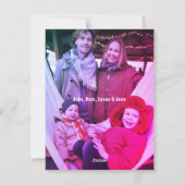 Hip 'JOY' Hot Pinks Foto Flat Holiday Kaart (Achterkant)