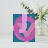 Hip 'JOY' Hot Pinks Foto Flat Holiday Kaart (Staand voorkant)