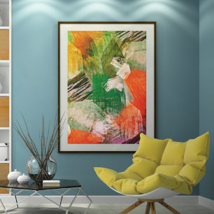 Hip Kleurrijke Grunge Stijl Kwaststreken Kunstpatr Poster