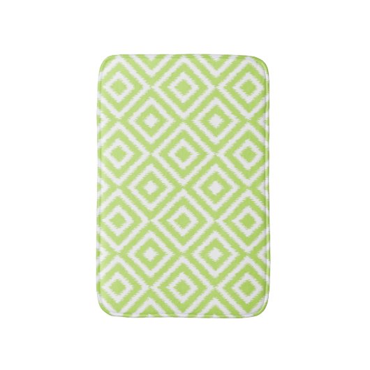 Hip Lime Green Ikat Diamond Squares Mosaic Pattern Badmat (Voorkant Verticaal)