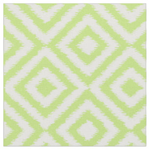 Hip Lime Green Ikat Diamond Squares Mosaic Pattern Stof