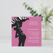 Hip Ma Umbrella Baby shower Invitation Kaart (Staand voorkant)