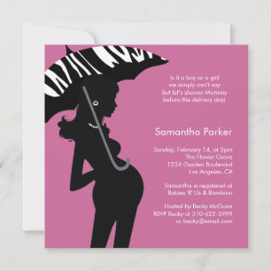 Hip Ma Umbrella Baby shower Invitation Kaart