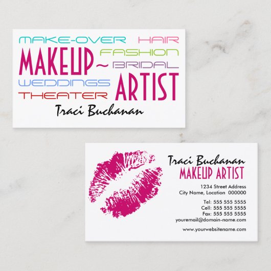 Hip Makeup Artiest Visitekaartjes (Voorkant / Achterkant)