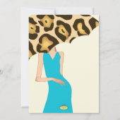 Hip Mama Baby shower/blauwe jurk/luipaard Kaart (Achterkant)