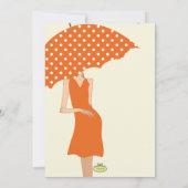 Hip Mama Baby shower/oranje/polka dots Kaart (Achterkant)