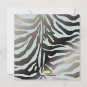 HIP MAMA, SILVERY BLUE ZEBRA BABY SHOWER INVITEERT KAART (Achterkant)